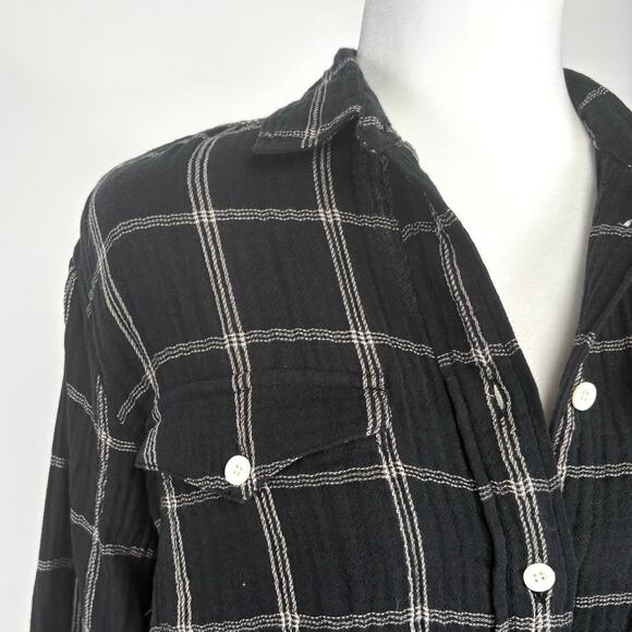 Madewell Oversized Ex Boyfriend Button Down Shirt Size XS Windowpane Classic - Picture 5 of 12